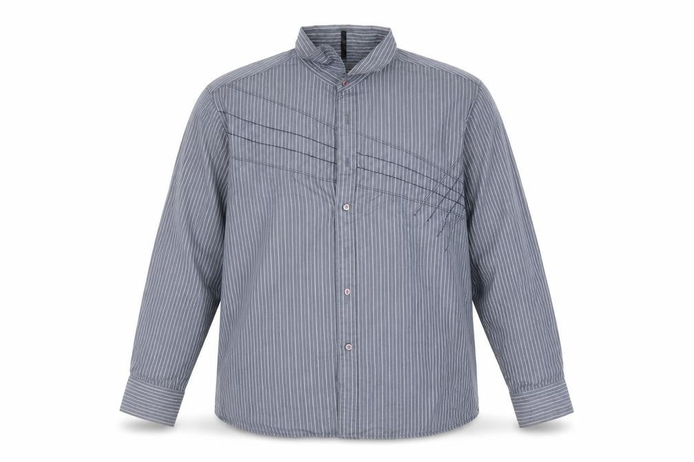 BHS Mens Blue Striped   Button-Up Size 2XL