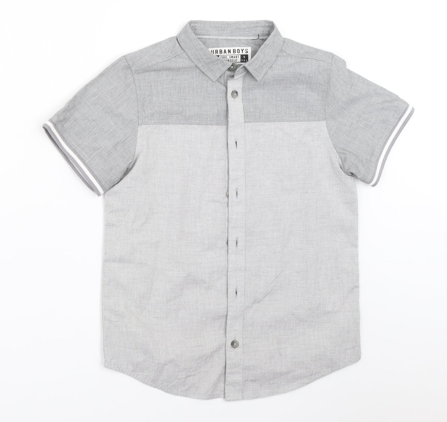 Matalan Boys Grey   Basic Button-Up Size 9 Years