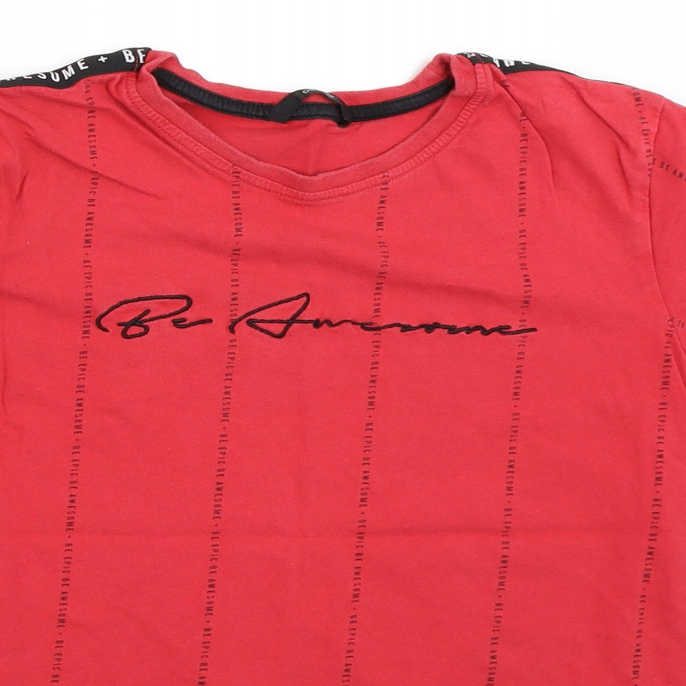 George Boys Red   Basic T-Shirt Size 12-13 Years