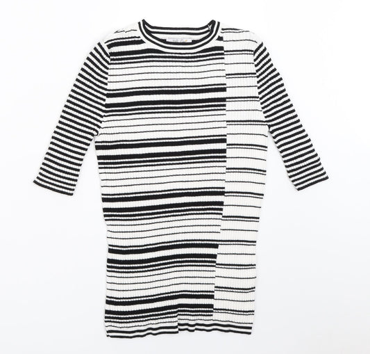 Per Una Womens White Striped  Pullover Jumper Size 8