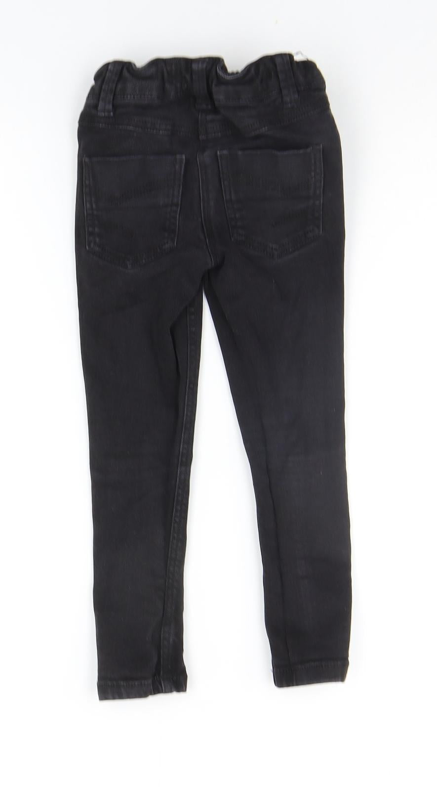 NEXT Girls Beige Ikat  Straight Jeans Size 5 Years - DISTRESSED
