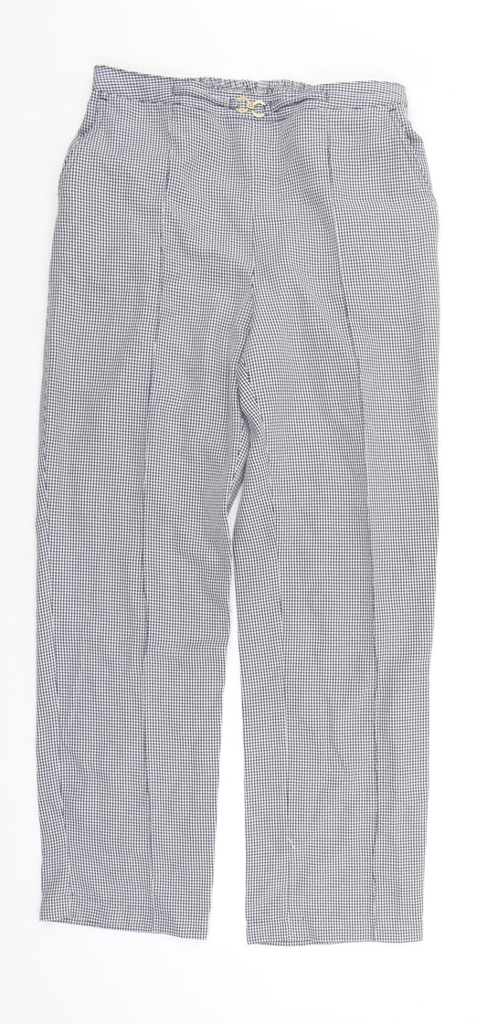 Damart Womens White Geometric  Trousers  Size 14 L28 in