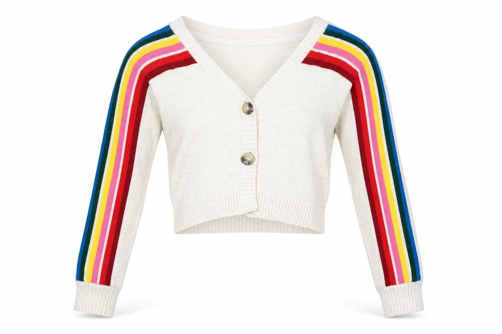 Primark Womens Beige Striped  Cardigan Jumper Size 2XS