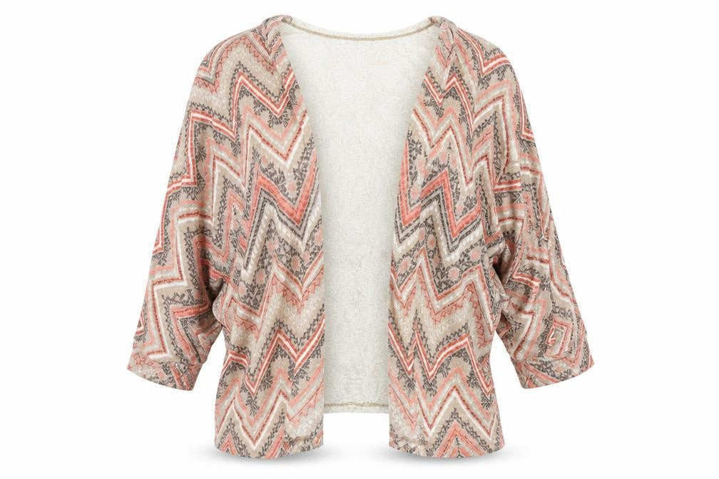 No Boundaries Womens Beige Geometric  Cardigan Jumper Size M
