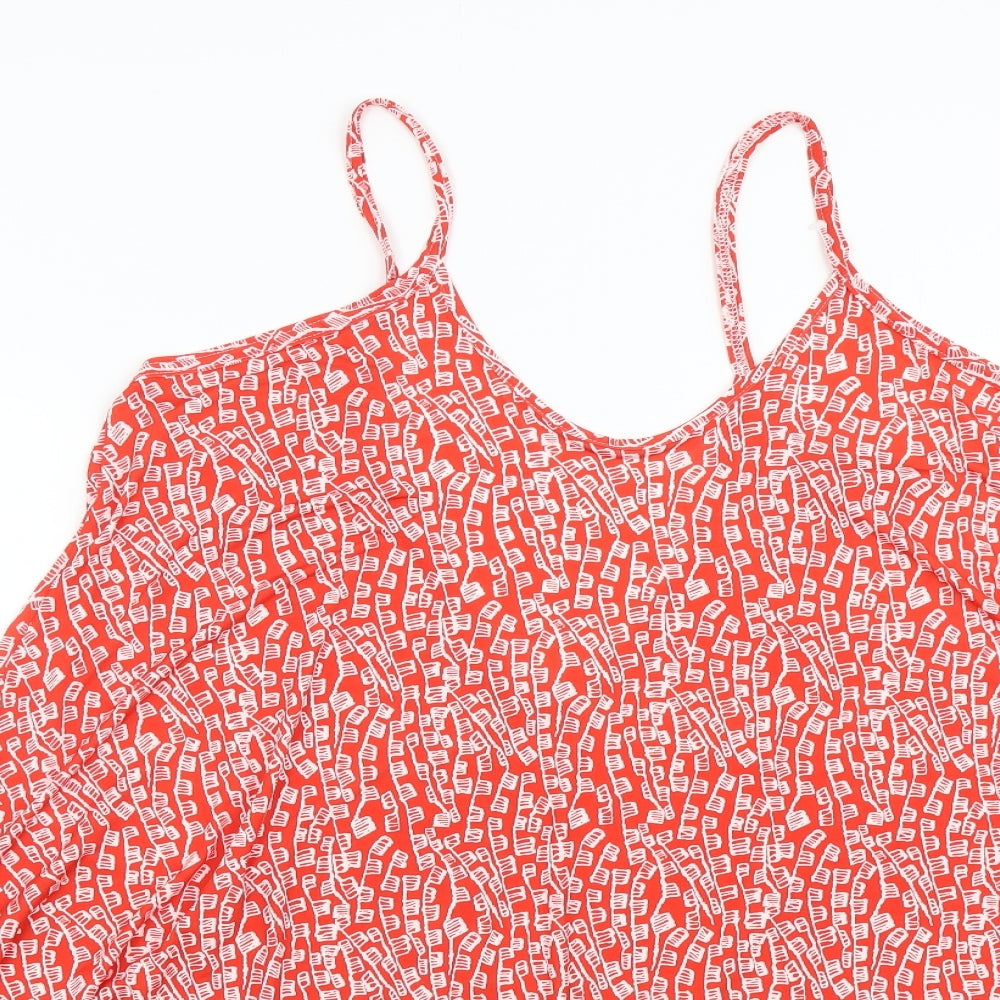 Preworn Womens Red Geometric  Slip Dress  Size L