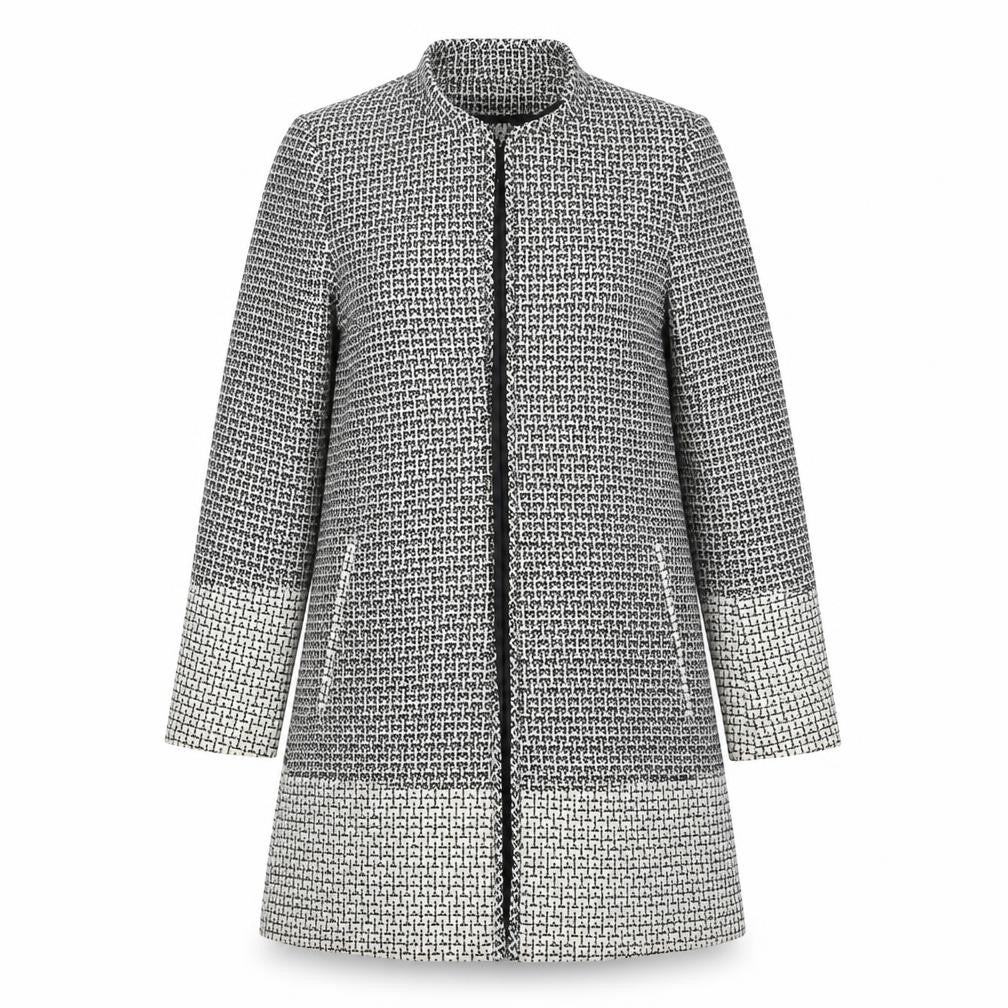 H&M Womens Grey Geometric  Overcoat Coat Size 6