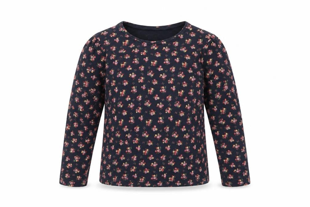 Young Dimension Girls Blue Floral  Basic T-Shirt Size 6 Years