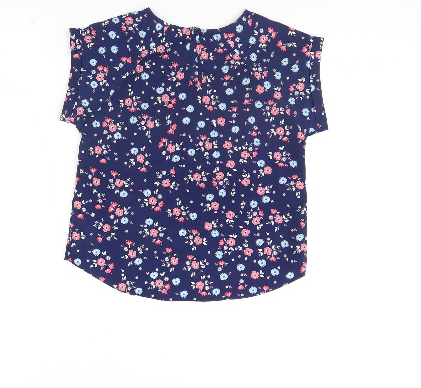 Young Dimension Girls Blue Floral  Basic Blouse Size 7 Years