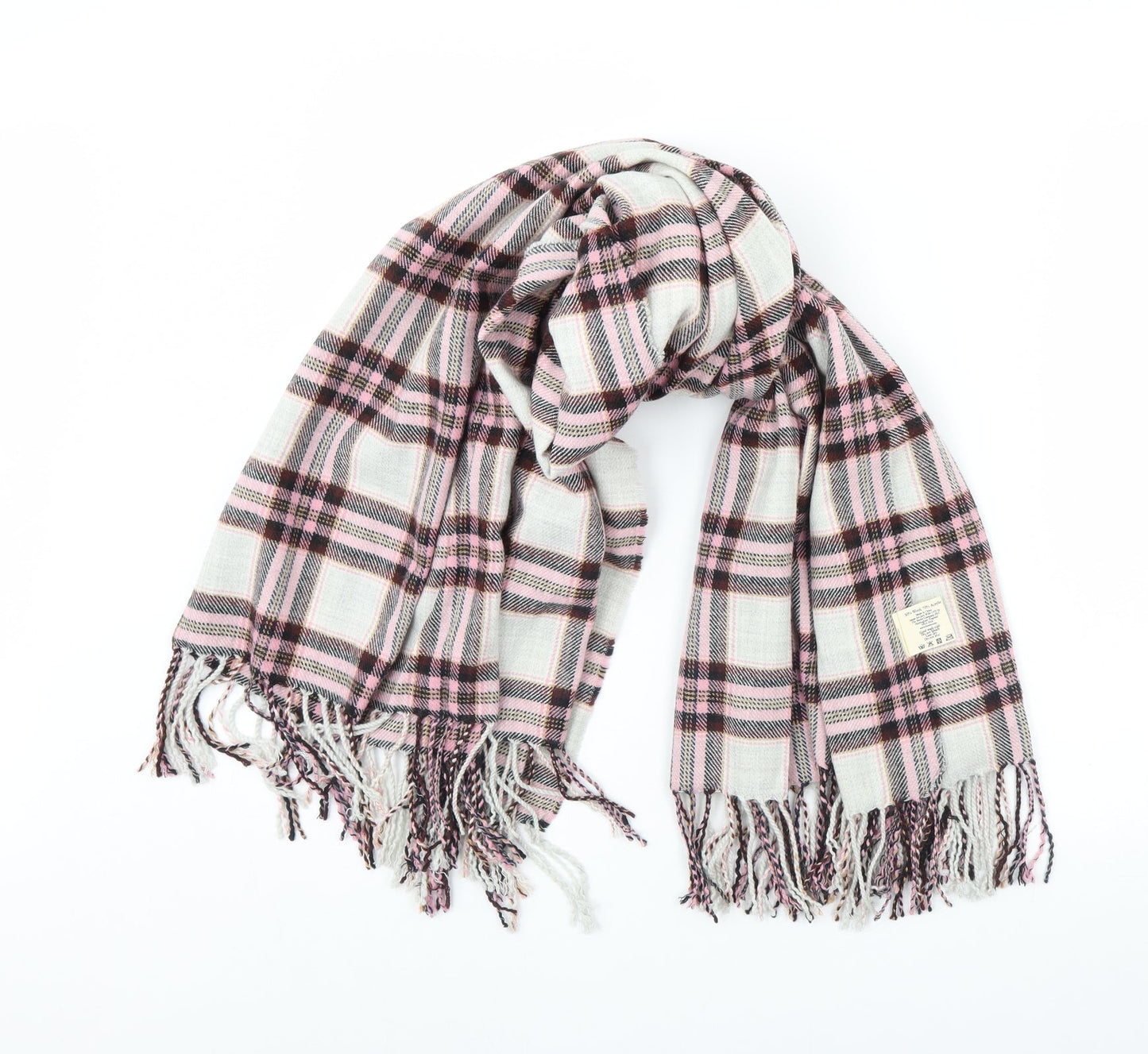 Preworn Womens Beige Check   Scarf