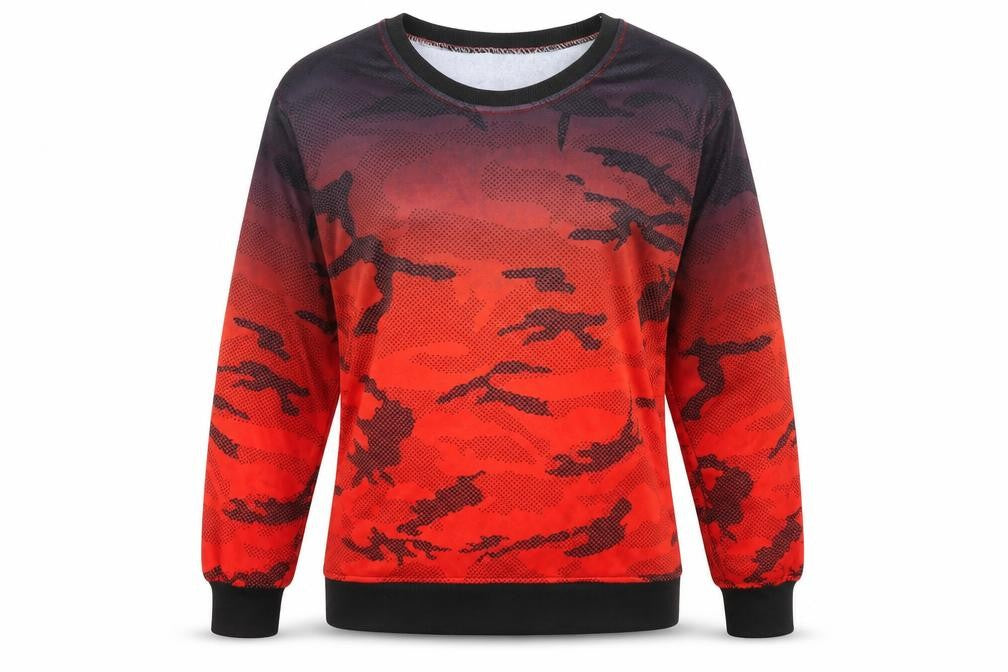 Preworn Womens Red Camouflage  Pullover Jumper Size M