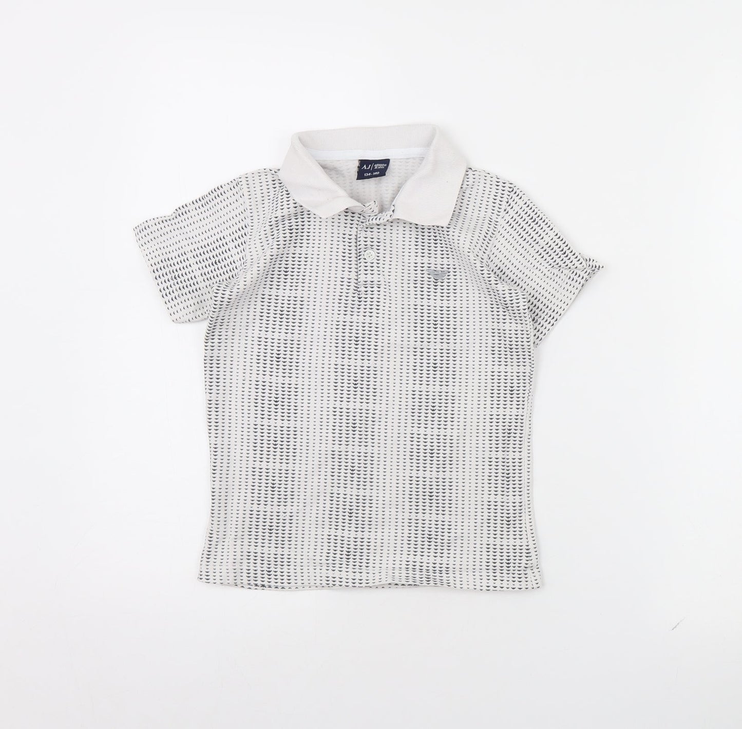 AJ Jeans Boys White Polka Dot  Basic Polo Size 9 Years