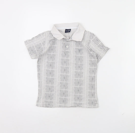 AJ Jeans Boys White Polka Dot  Basic Polo Size 9 Years