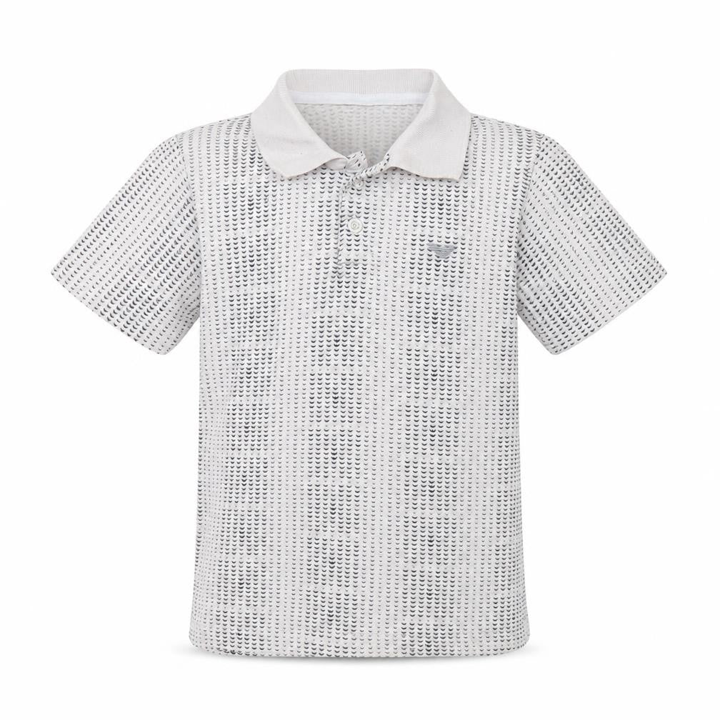AJ Jeans Boys White Polka Dot  Basic Polo Size 9 Years
