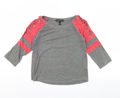 Derek Heart Womens Grey   Basic Blouse Size M