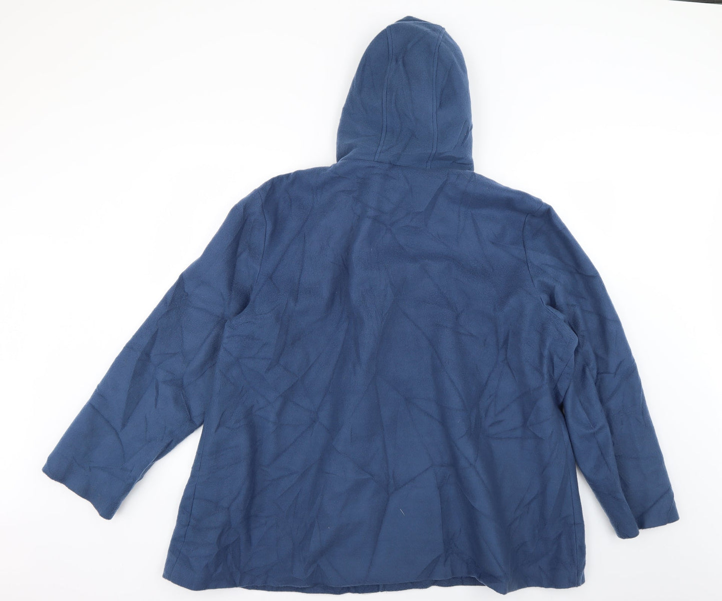 anne de lancay Womens Blue   Overcoat Coat Size XL