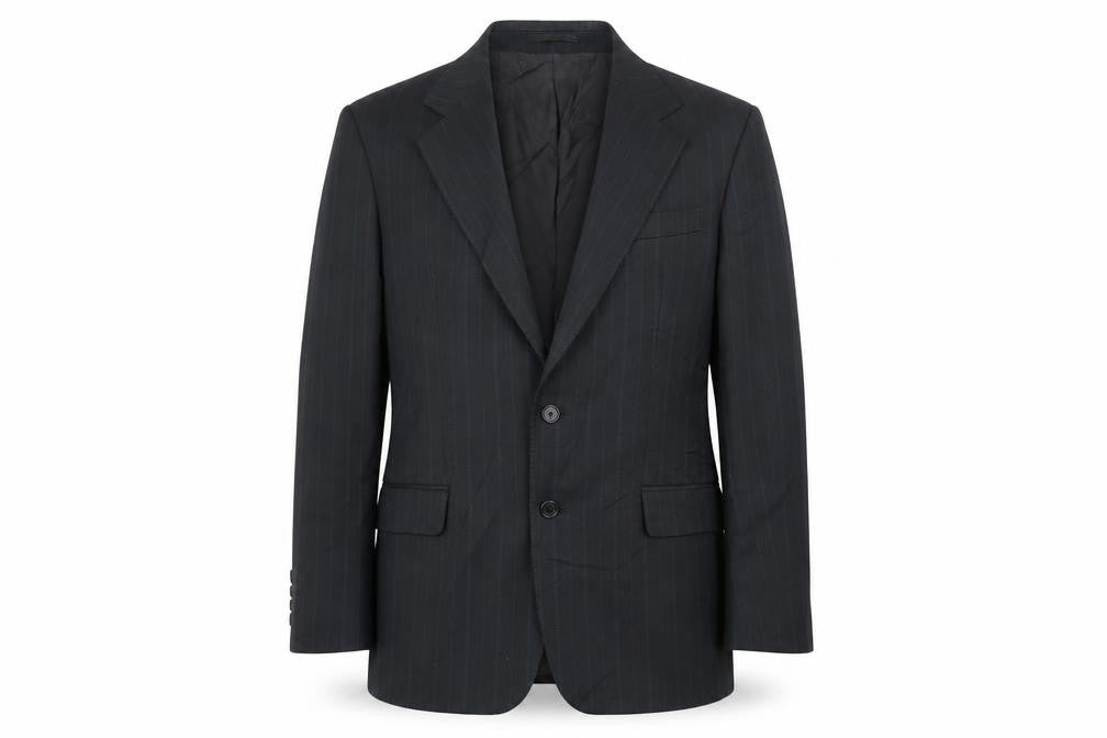 monarch Mens Blue Striped  Jacket Suit Jacket Size 34