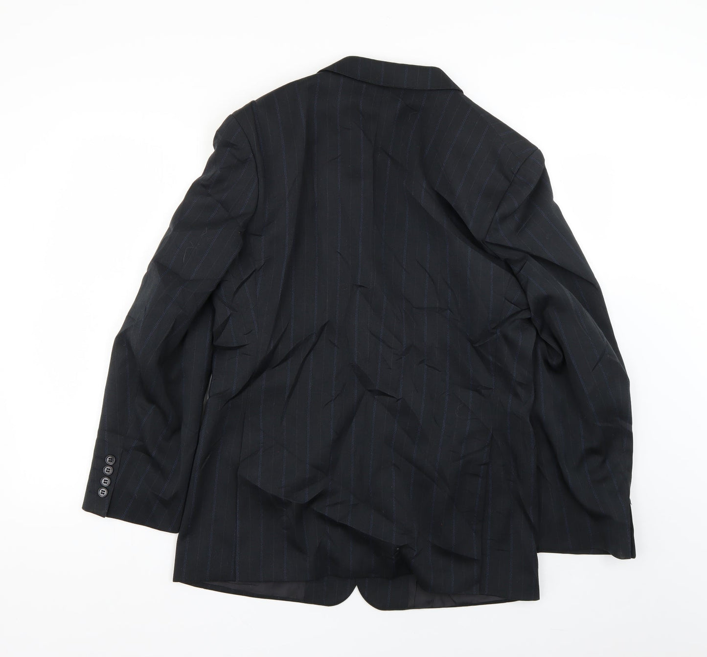monarch Mens Blue Striped  Jacket Suit Jacket Size 34