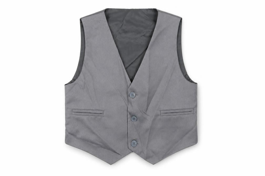 Preworn Boys Grey   Overcoat Waistcoat Size 5 Years