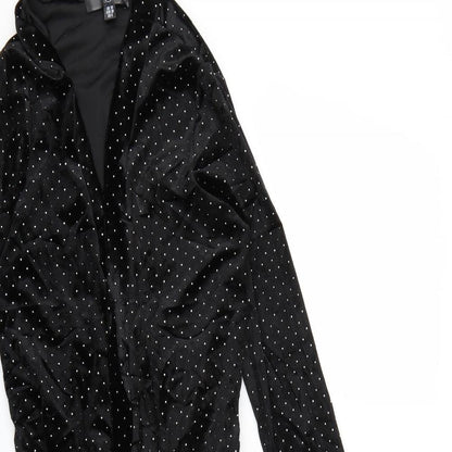Preloved Missguided Womens Black Polka Dot  Wrap Dress  Size 10 - Detail