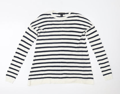Primark Womens White Striped  Basic Blouse Size 10