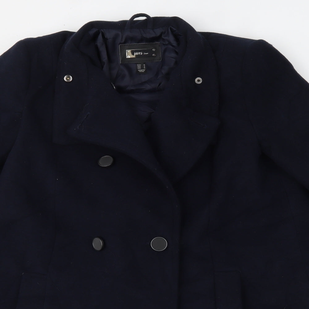 MNG Womens Blue   Overcoat Coat Size M