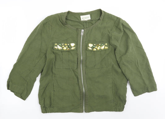 H&M Womens Green   Jacket Coat Size 12