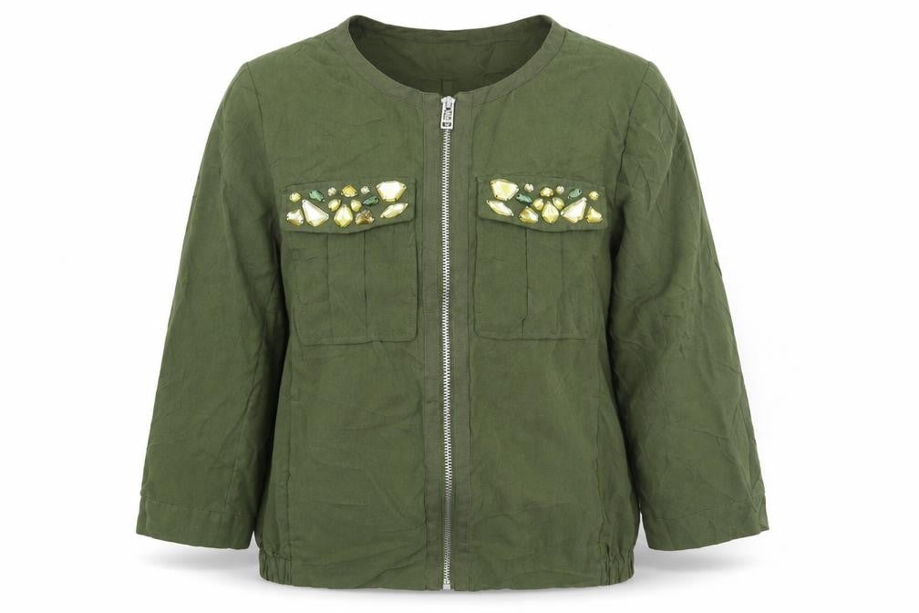 H&M Womens Green   Jacket Coat Size 12