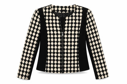 H&M Womens Black Geometric  Jacket Coat Size 6