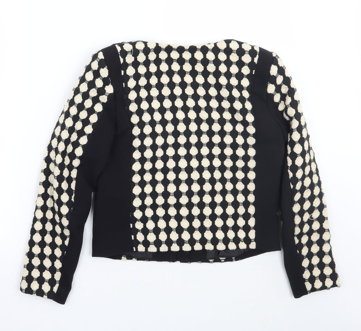 H&M Womens Black Geometric  Jacket Coat Size 6