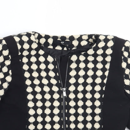 H&M Womens Black Geometric  Jacket Coat Size 6