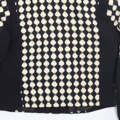 H&M Womens Black Geometric  Jacket Coat Size 6