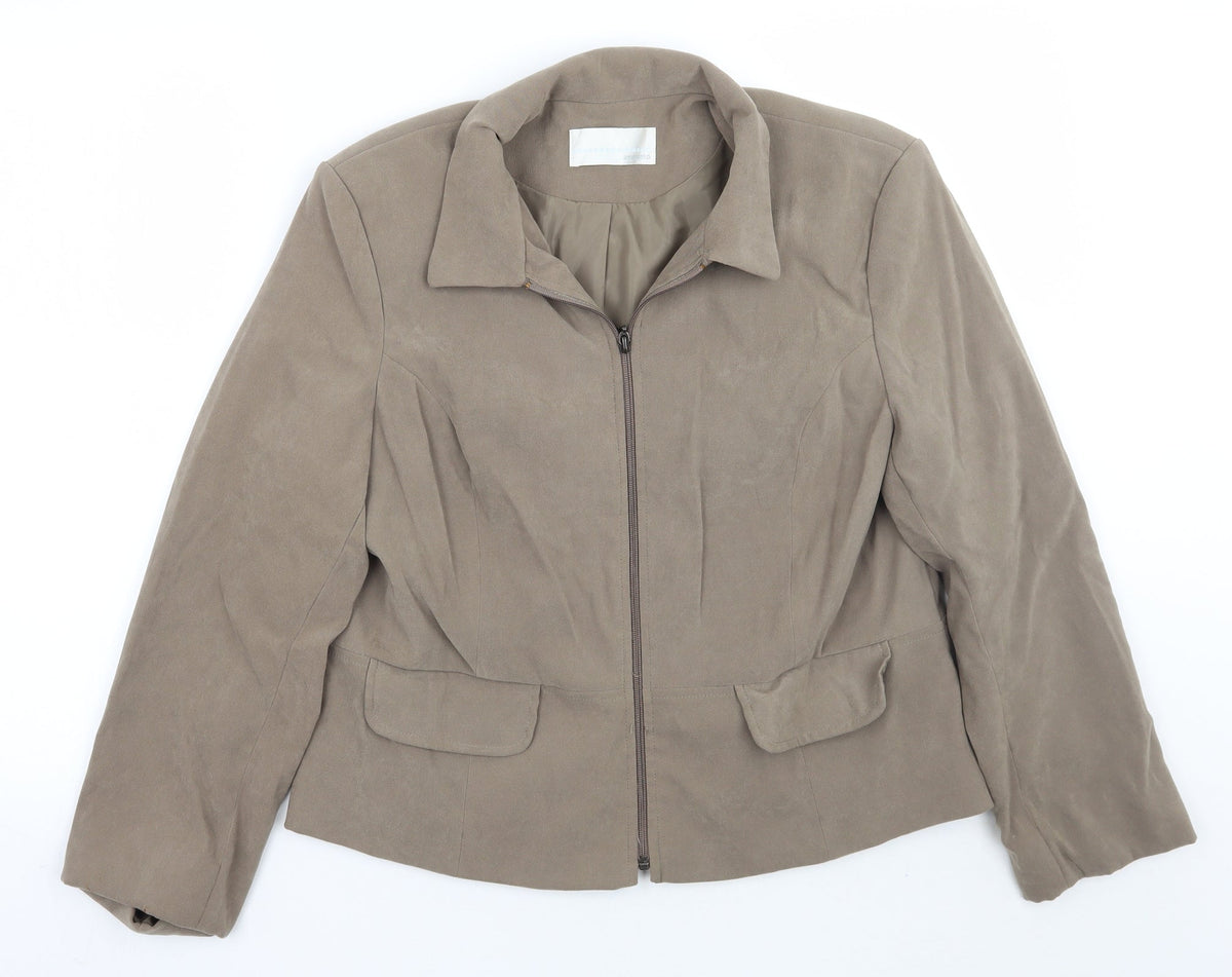 AMARANTO Womens Beige   Jacket Coat Size 18