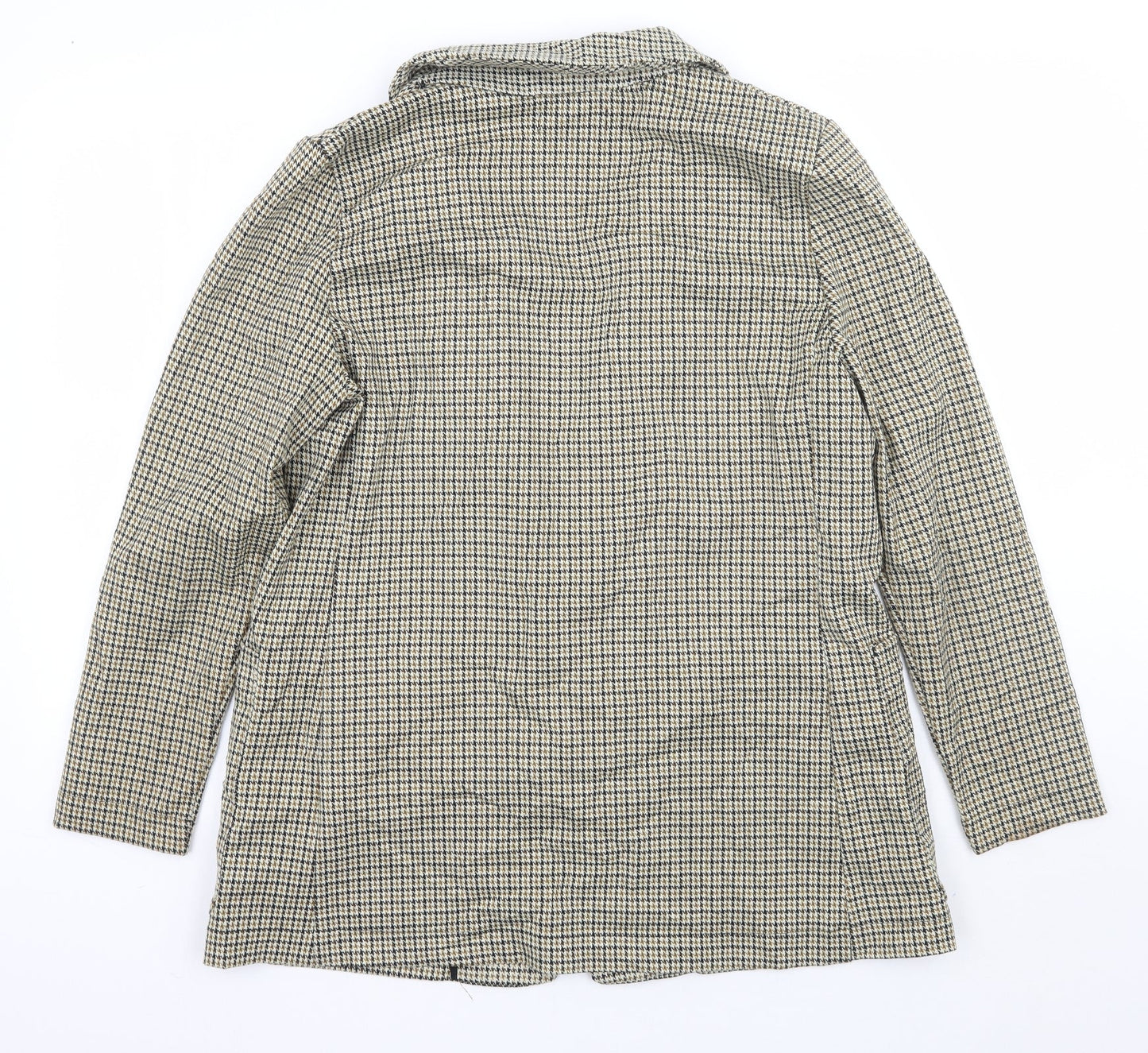 H&M Womens Beige Check  Jacket Suit Jacket Size 12