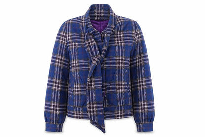 Primark Womens Blue Check  Jacket Coat Size 10