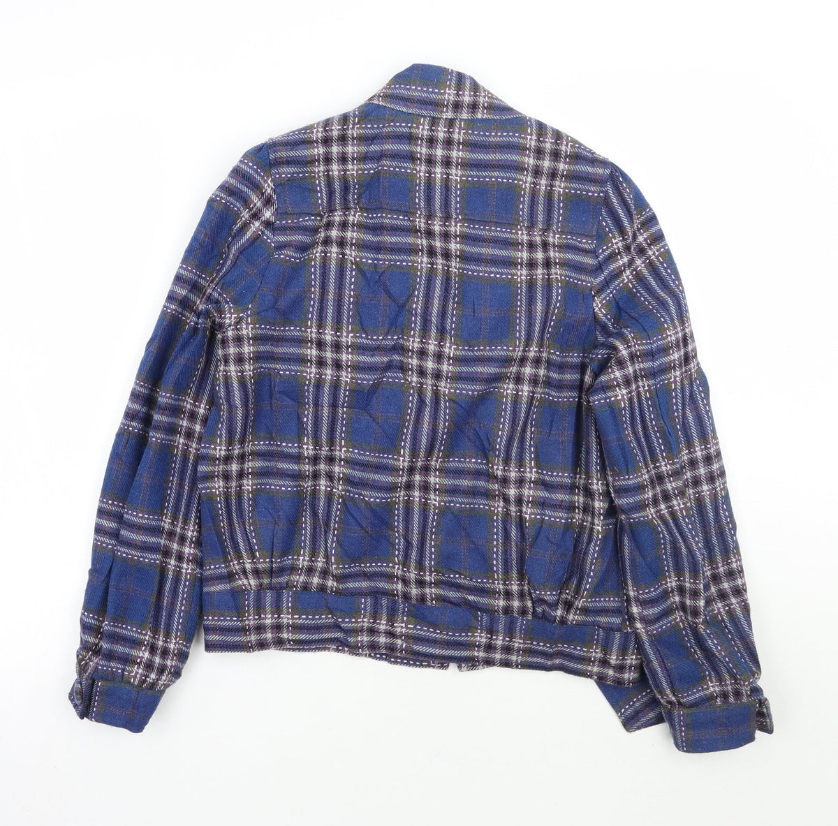 Primark Womens Blue Check  Jacket Coat Size 10