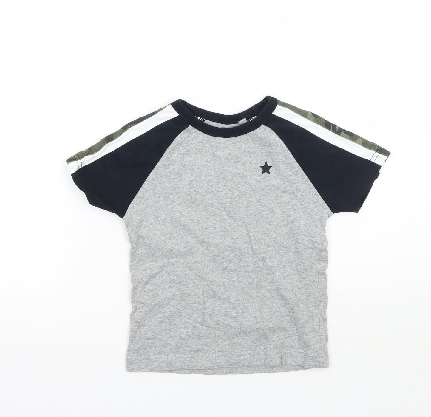 NEXT Girls Grey Geometric  Basic T-Shirt Size 2 Years