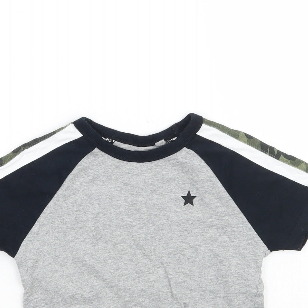 NEXT Girls Grey Geometric  Basic T-Shirt Size 2 Years