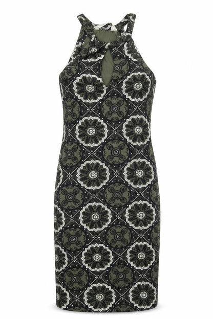 Miss Selfridge Womens Green Paisley  A-Line  Size 6