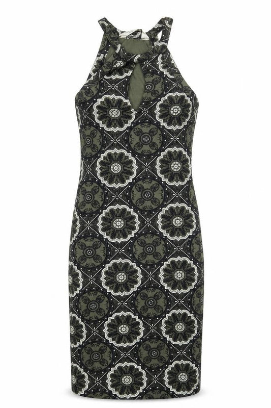 Miss Selfridge Womens Green Paisley  A-Line  Size 6