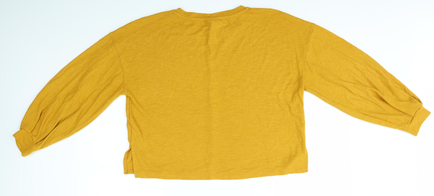 H&M Womens Yellow   Basic Blouse Size S