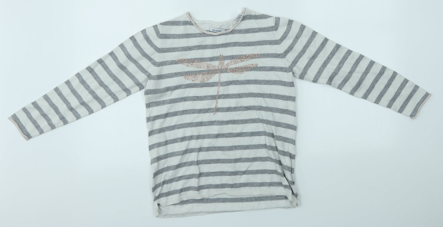 Okaidi Girls Multicoloured Striped  Pullover Jumper Size 10 Years