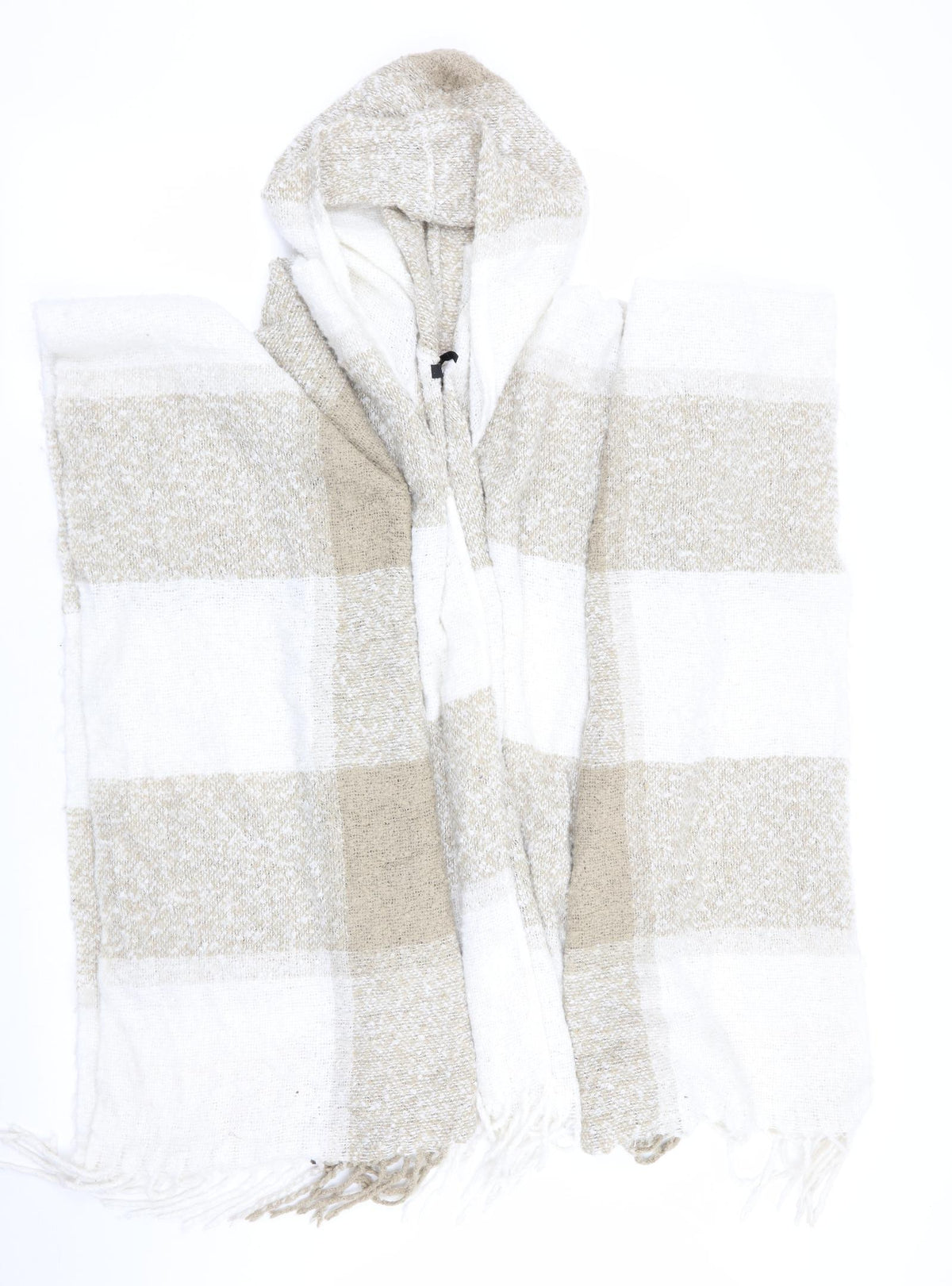 PEP & Co Womens Beige Check   Poncho One Size