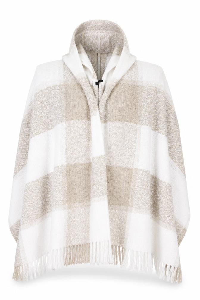 PEP & Co Womens Beige Check   Poncho One Size