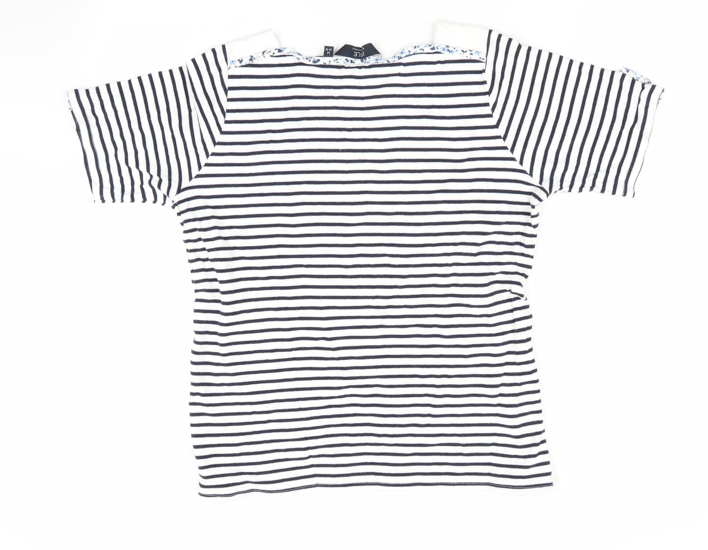 ISLE Essentials Womens Blue Striped  Basic T-Shirt Size 14