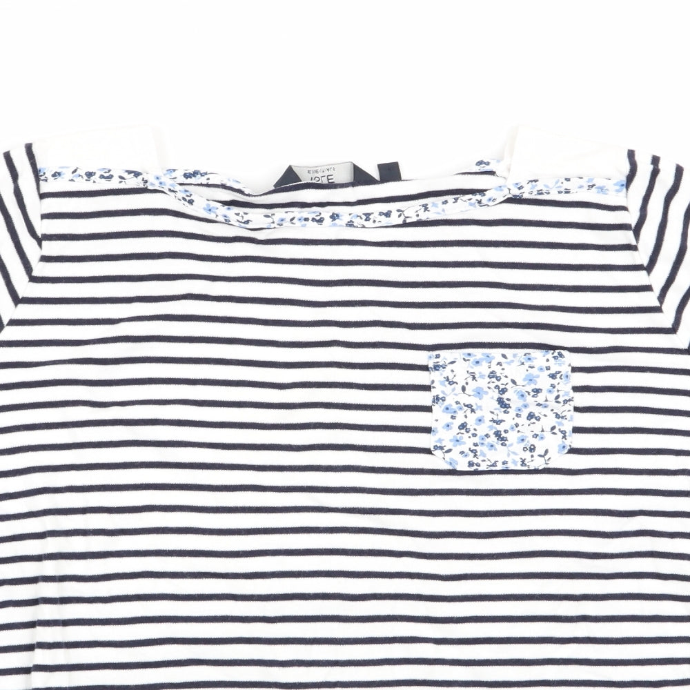 ISLE Essentials Womens Blue Striped  Basic T-Shirt Size 14