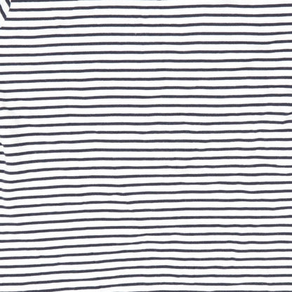 ISLE Essentials Womens Blue Striped  Basic T-Shirt Size 14