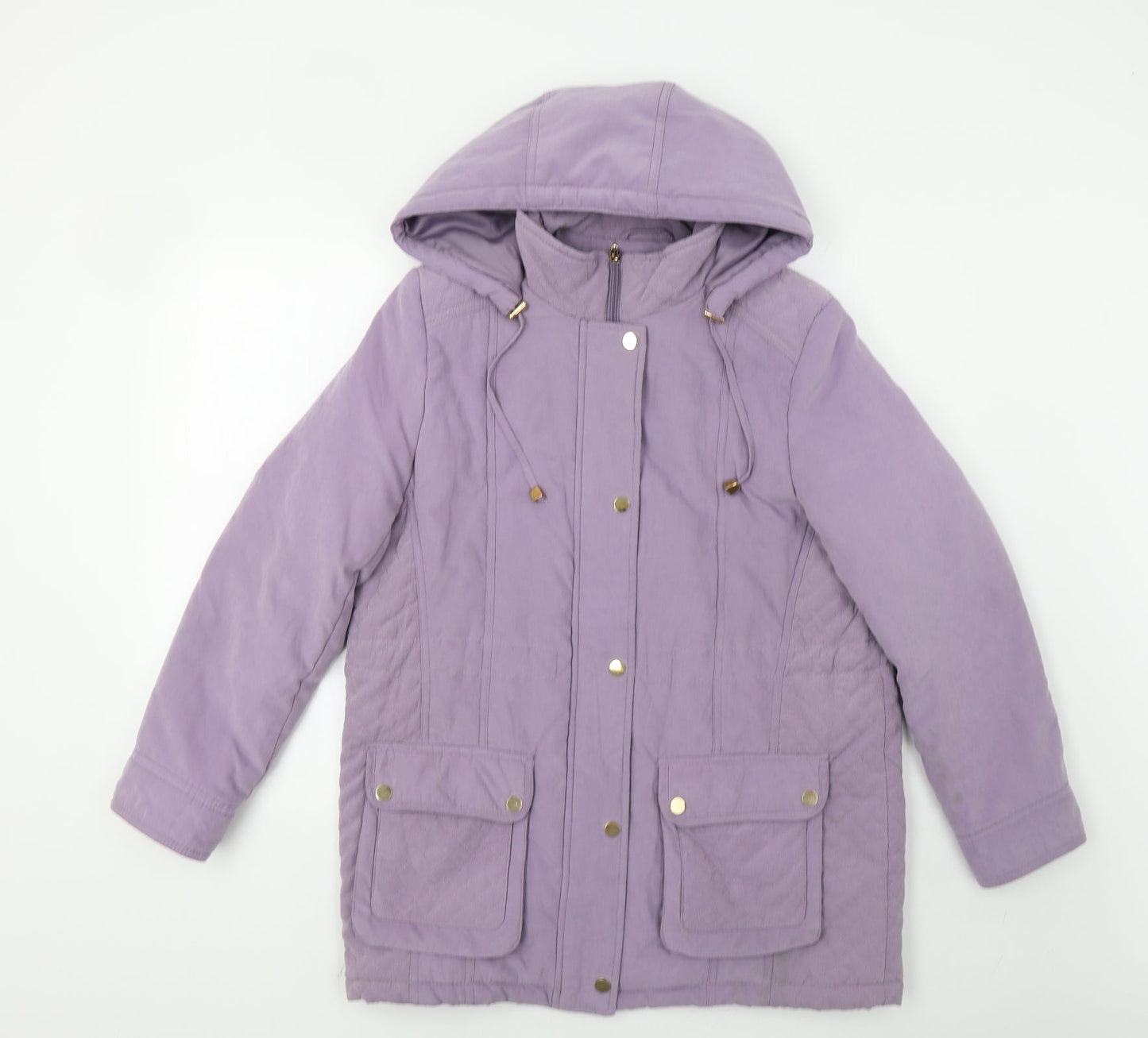 Isle Womens Purple   Parka Coat Size 12