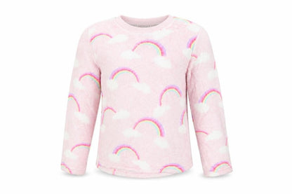 F&F Girls Pink Pinstripe  Top Pyjama Top Size 6-7 Years  - Rainbow