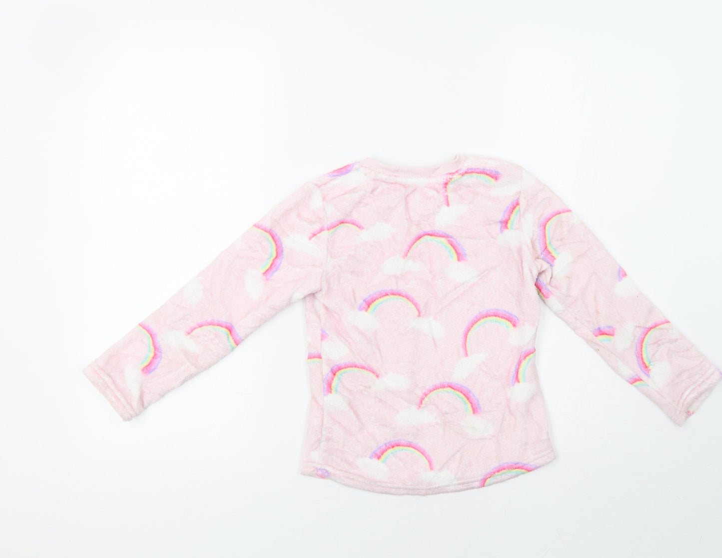 F&F Girls Pink Pinstripe  Top Pyjama Top Size 6-7 Years  - Rainbow