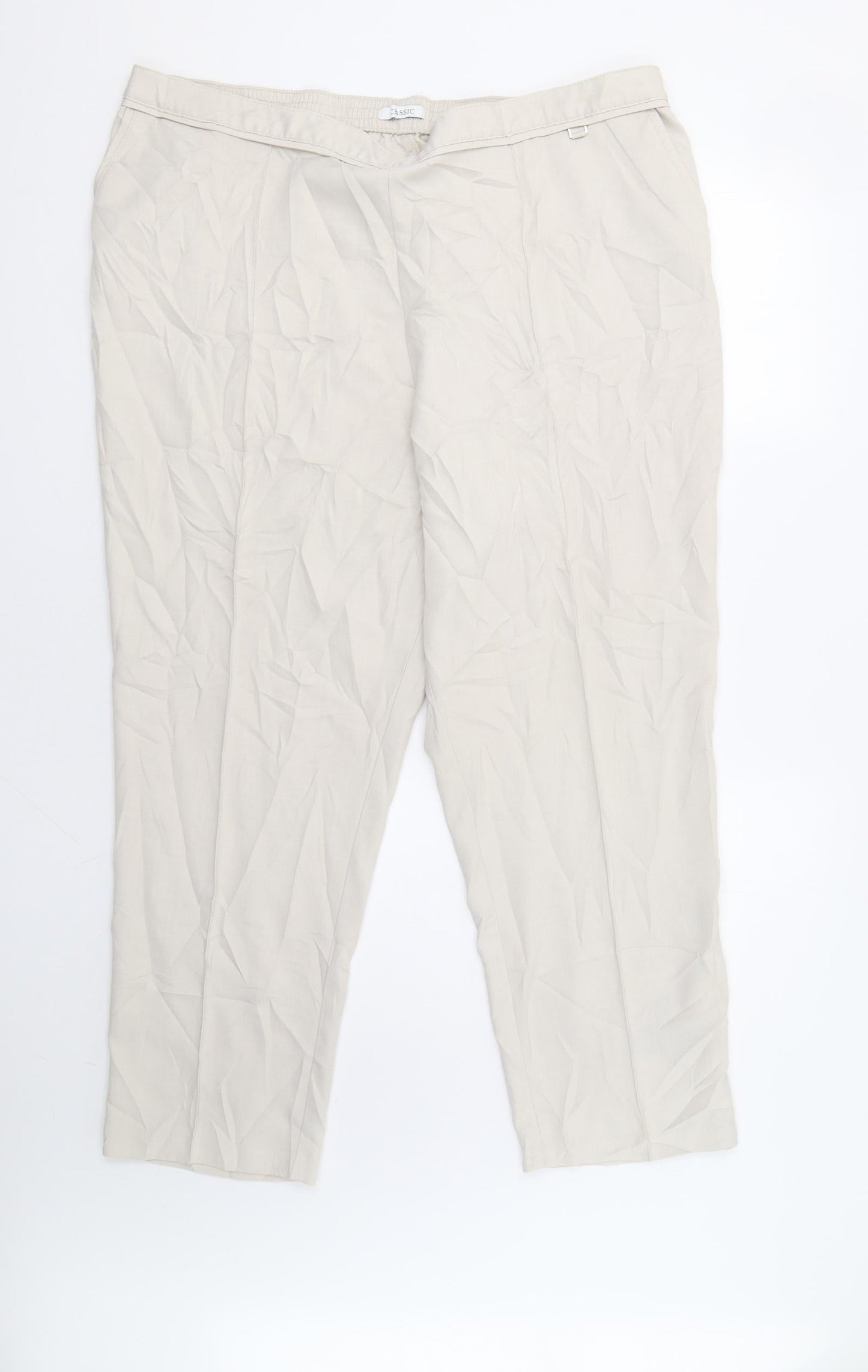 M&S Womens Beige   Trousers  Size 22